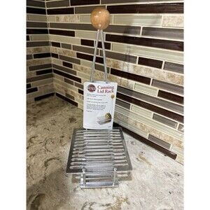 Norpro NORPRO 605 Canning Lid Rack Holds 12 Lids Aluminum/Wood Silver